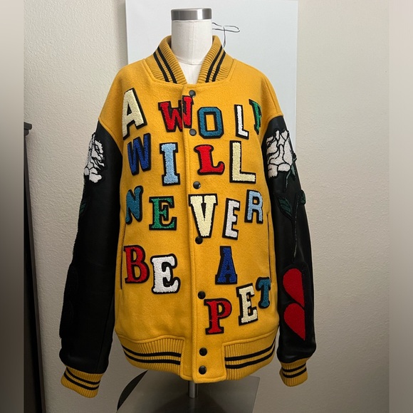 Undercover A WOLF IS NEVER A PET BOMBER Stadium Patch Jacket $1600 AMAZING! - Picture 11 of 11